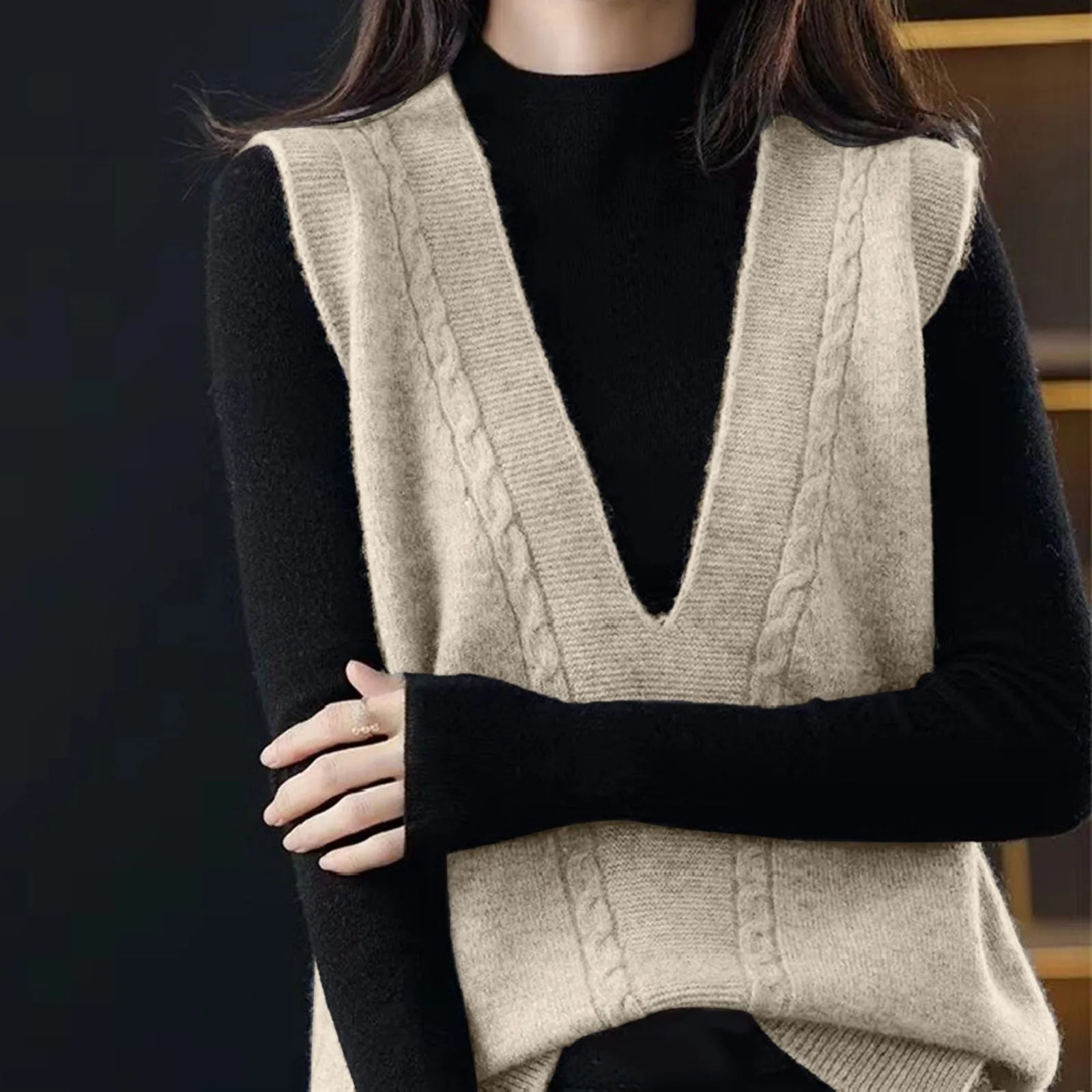Deep V-Neck Sweater